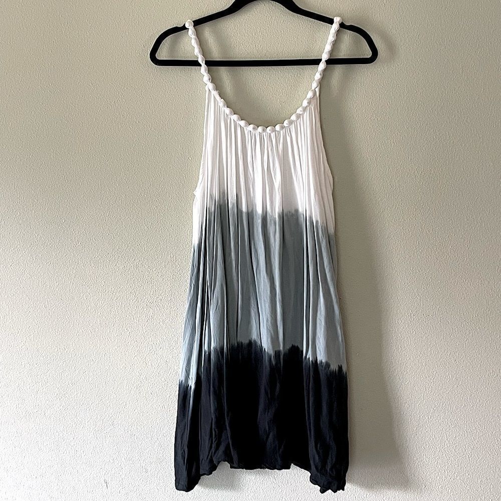 New! Made in Bali Blue and White Hand-Dyed Summer Dress. One Size (fits like L).